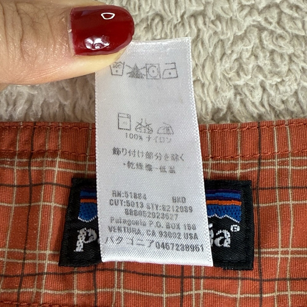 Patagonia Marlwalker‎ Boardshorts 10" Ins 82120 Orange Plaid Mens Size 36 - Picture 9 of 14